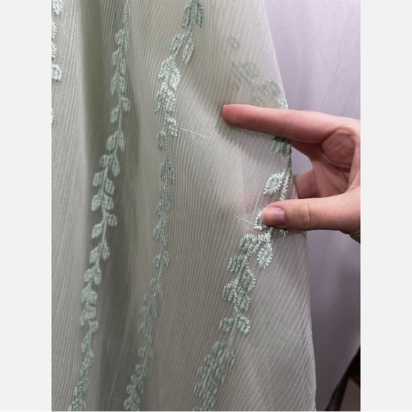 NWT $600 Mac Duggal Embellished Soft Tie Sleeveless V Neck Gown Sage Green SZ 12 - Picture 12 of 16